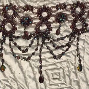 Blue Artisan Made OOAK Victorian-Inspired Rainbow Beaded Necklace.